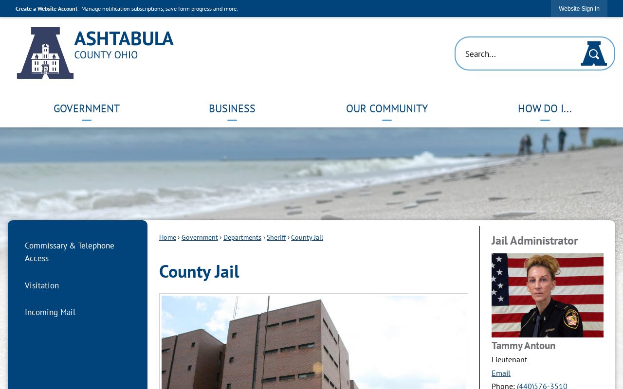 Ashtabula County Jail official booking-record source page
