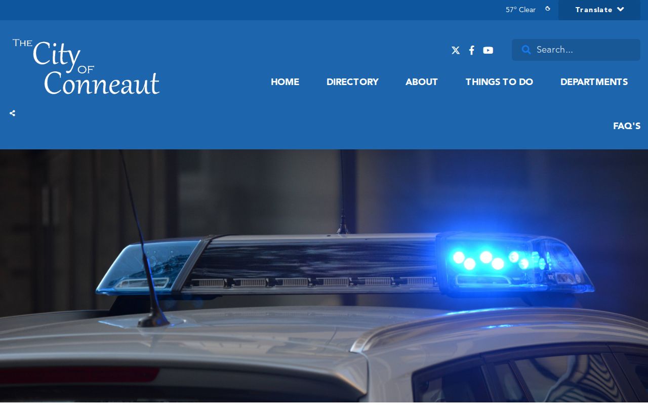 Conneaut Police Department official route for city arrest records